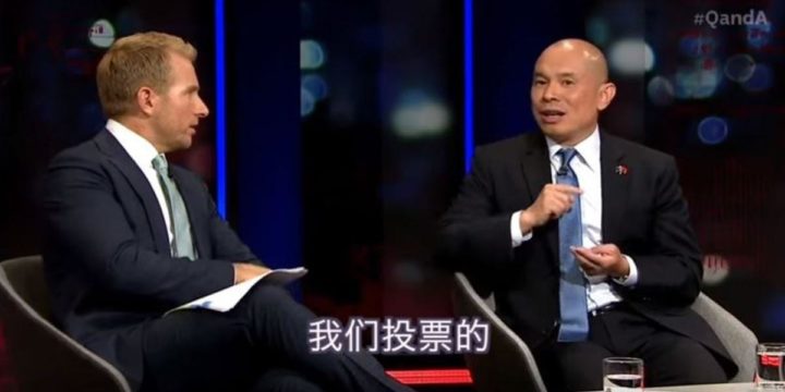 Ex-Deputy head of the Chinese embassy Minister, Wang, has been teased by publicize Chinese Communist is saving the world on TV show